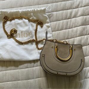 Chloe Pixie Mini Bag - Crossbody / Belt Bag - Greige